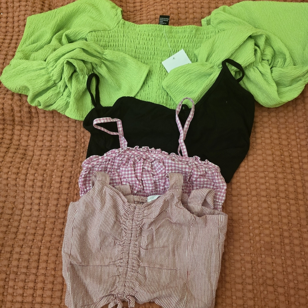 Assorted crop tops (Zara/Forever 21)  Lime and Black Women's, Bottom 2 kids Size